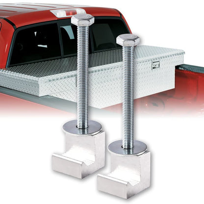 G-PLUS Truck Tool Box Mounting Kit, J Hook Crossover Pickup Mounting Clamp Tiedown, Universal Fit, Easy Mount - Silver (2Pcs)