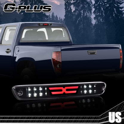 G-PLUS LED 3rd Third Center High Mount X Stop Light Lamp Compatible with 2004-2012 Chevy Colorado/GMC Canyon 2006-2008 Isuzu I-Series 3D LED Bar Tail Brake Light 15286505