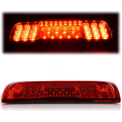 G-PLUS Rear LED Third Brake Light Compatible With 2014-2018 Chevy Silverado/GMC Sierra1500/2500HD/3500,3RD Cargo Led Tail Lamps Chrome Housing,Red lens