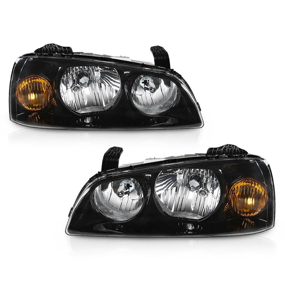 G-PLUS Front Corner Headlights Assembly Compatible with Elantra 2004-2006 Clear Lens Black Housing Amber Reflector Driver & Passenger ‎921012D550 Bumper Headlamps,faros delanteros