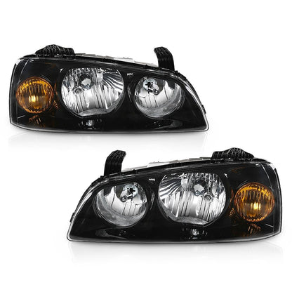 G-PLUS Front Corner Headlights Assembly Compatible with Elantra 2004-2006 Clear Lens Black Housing Amber Reflector Driver & Passenger ‎921012D550 Bumper Headlamps,faros delanteros