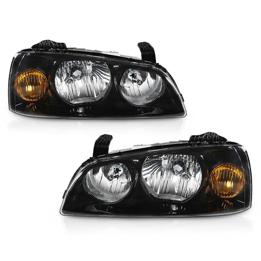 G-PLUS Front Corner Headlights Assembly Compatible with Elantra 2004-2006 Clear Lens Black Housing Amber Reflector Driver & Passenger ‎921012D550 Bumper Headlamps,faros delanteros
