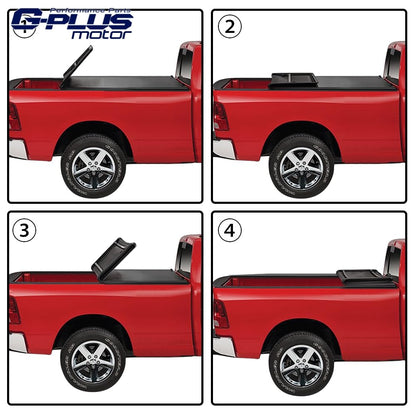 G-PLUS Soft Quad Fold Truck Bed Tonneau Cover Compatible with Toyota Tundra 2014-2021 Standard Short Bed 6'5''