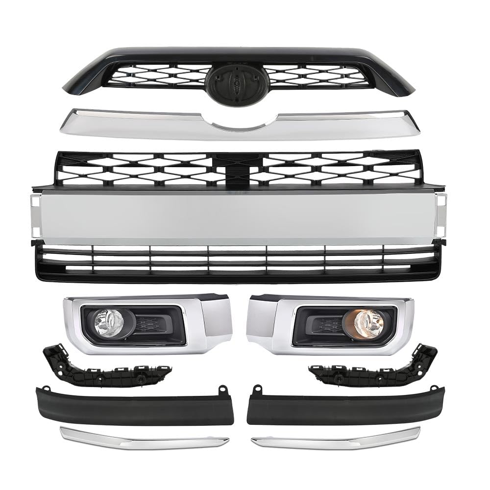 G-PLUS Front Bumper Cover Grille Set Compatible with Hyundai Elantra 2017-2018