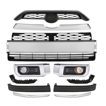 G-PLUS Front Bumper Cover Grille Set Compatible with Hyundai Elantra 2017-2018