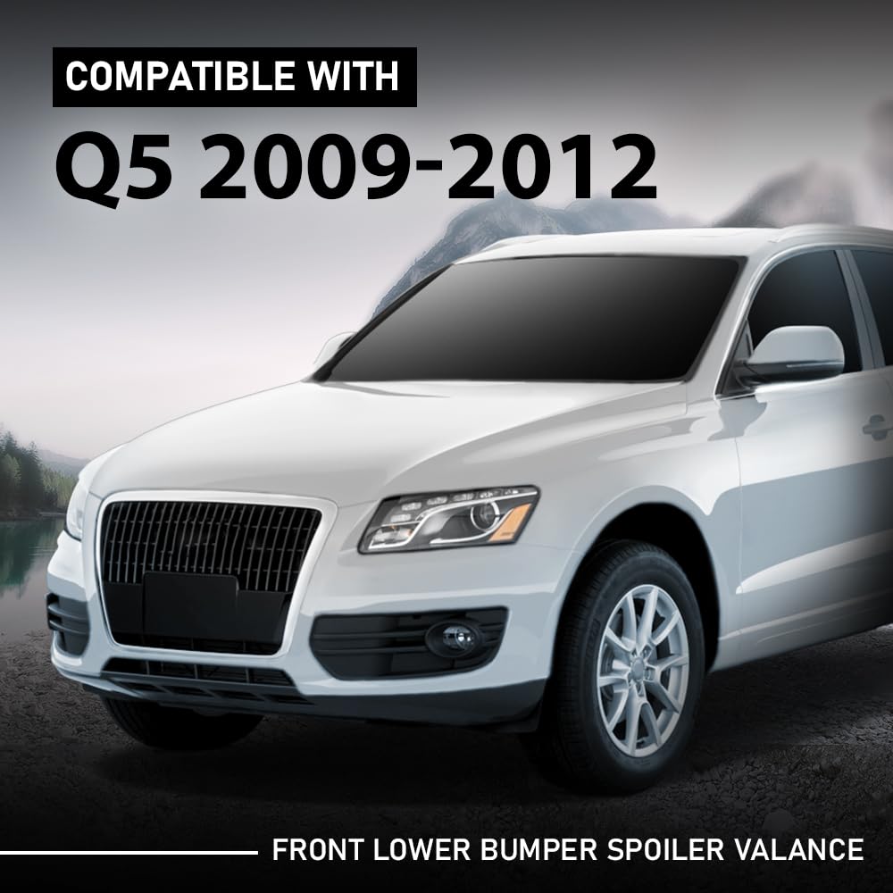 G-PLUS Front Lower Bumper Spoiler Valance, Compatible with Audi Q5 2009-2012, 8R0807061DGRU, AU1094102