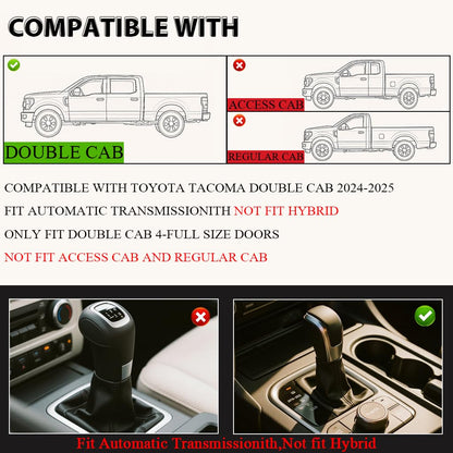 G-PLUS Floor Mats Compatible with Toyota Tacoma 2024-2025 Double Cab(Not fit Hybrid),Fit Automatic Transmission, 1st & 2nd Row All Weather Protection TPE Floor Liners 3 Piece Black