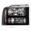 G-PLUS Headlights Assembly, Compatible with 2005 2006 2007 Ford F250 F350 Super Duty Bumper Headlamps, Clear lens Black Housing Amber Reflector,Left Driver & Right Passenger faros delanteros
