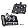 G-PLUS Headlights Assembly, Compatible with 2007-2014 Chevy Suburban/ 2007-2013 Tahoe Avalanche Bumper Headlamps, Clear Lens Black Housing Clear Reflector,faros delanteros