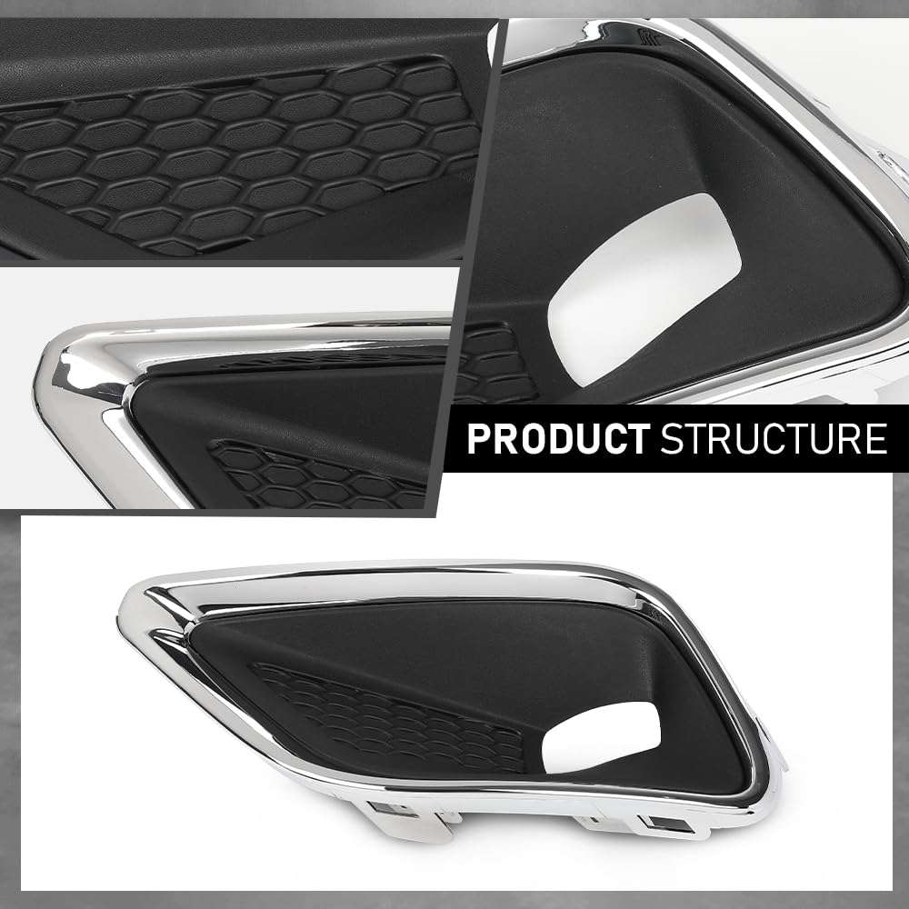 G-PLUS Front Bumper Fog Light Lamp Covers Bezel Chrome Compatible with Jeep Cherokee 2019-2020