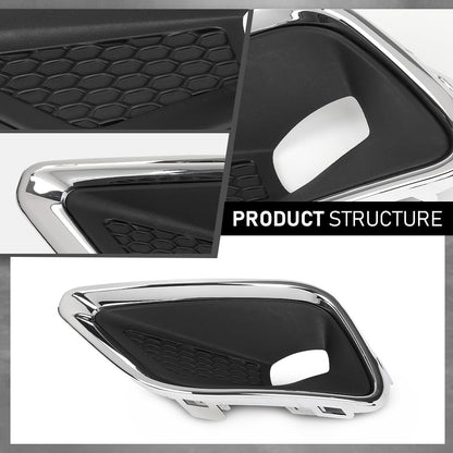G-PLUS Front Bumper Fog Light Lamp Covers Bezel Chrome Compatible with Jeep Cherokee 2019-2020