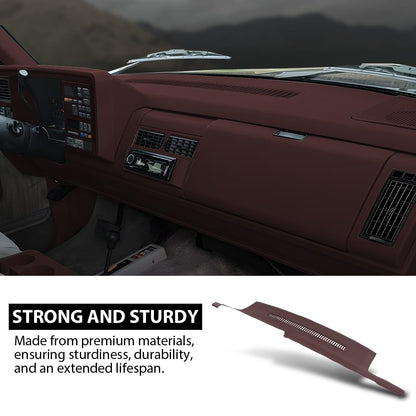 G-PLUS TPE Dash Cover Dashboard Panel Compatible with Chevy & GMC C1500 C2500 C3500 K1500 K2500 K3500 Suburban Yukon 1989-1994, Instrument Panel Cover Red