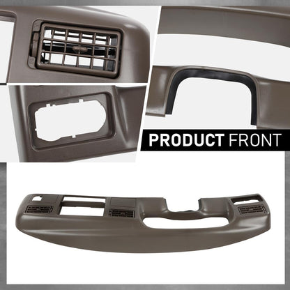 G-PLUS Dash Bezel Radio Cluster Trim Panel W/o Hole Compatible with Ford F250 F350 Super Duty 1999-2004 Brown