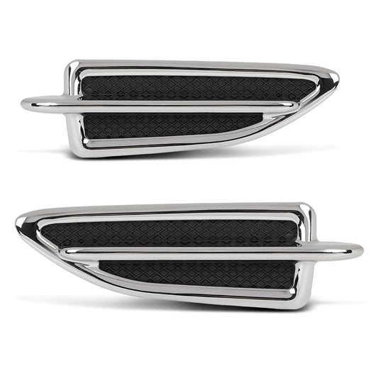 G-PLUS Pair Fender Vent Insert Chrome Molding Trim, Compatible with Ford Escape 2013-2015, LH Driver & RH Passenger Side, CJ5Z16228AB, CJ5Z16228AA, FO1267100, FO1266100