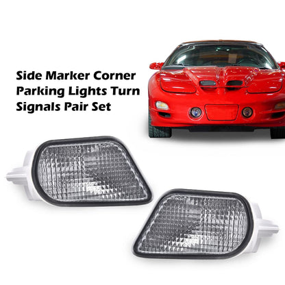 G-PLUS Side Marker Corner Parking Lights Turn Signals Compatible with 1998-2002 Pontiac Firebird Trans Am 10301404 10301405 GM2520177 GM2521177 (Smoky)