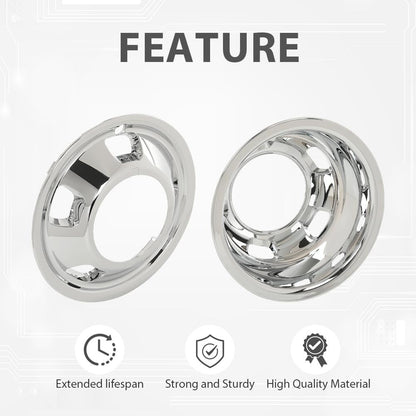 G-PLUS 17" Dually Wheel Simulators Dual Skins Liners Compatible with Dodge Ram 2003-2018/Fit Dodge Ram Chassis Cab 2013-2018 Chrome 52106937AB 52106882AA 52106877AB 52106876AA 4 PCS