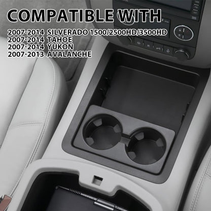 G-PLUS Center Console Tray Cup Holder Bezel Compatible with 2007-2013 Chevy Avalanche/Fits 2007-2014 Tahoe & Suburban 1500 2500 22860866, 15828147, 15855168, 25793645