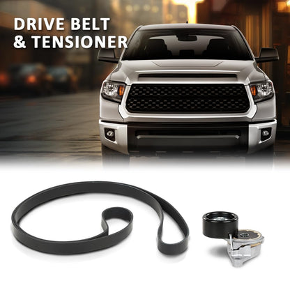G-PLUS Engine Drive Belt & Tensioner Compatible with Toyota Tundra 5.7L 2007-2017 166200S012 & 9091602759