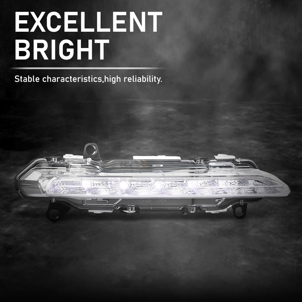 G-PLUS LED Pair Fog Lights DRL Daytime Running Lamps, Compatible with W204 X204 W216 W218 W221 W251 2008-2014, LH Driver & RH Right Side 2PCS, 2218201756, 2218201856