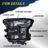 G-PLUS Headlights Assembly, Compatible with 2015 2016 2017 Ford F150 bumper Headlamp, Smoky lens Black Housing Clear Reflector