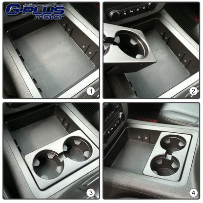 G-PLUS Floor Mounted Console Dual Cup Holder Insert Compatible with Silverado/Sierra 1500 2007-2013 19154712 Black