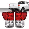 G-PLUS Tail Lights Assembly w/Wiring Harness Compatible with Toyota Tundra 2007-2013 Driver Left & Passenger Right Rear Brake Tail Lamps Red/Clear Lens TO2800165, TO2800183 Luces Traseras