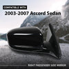 G-PLUS Power Mirror Right Passenger Side Compatible with Honda Accord 4-Door 2003-2007 Manual Folding 3-Pin HO1321152 76200SDAA13ZA Glossy Black