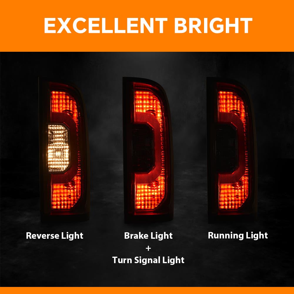 G-PLUS Tail Light w/Bulb Right Passenger Side Compatible with GMC Canyon 2015-2022(Submodel:Terrain,Denali,Base,SL,SLE,SLT,AT4,Elevation,Elevation Standard) Luces Traseras Rear Brake Lamps Assembly