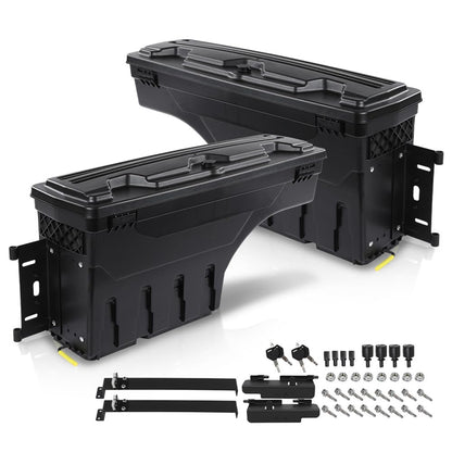 G-PLUS Truck Bed Storage Tool Box Left and Right Side Compatible with Chevy Silverado/GMC Sierra 1500 2500 3500 1999-2007 Black Pair