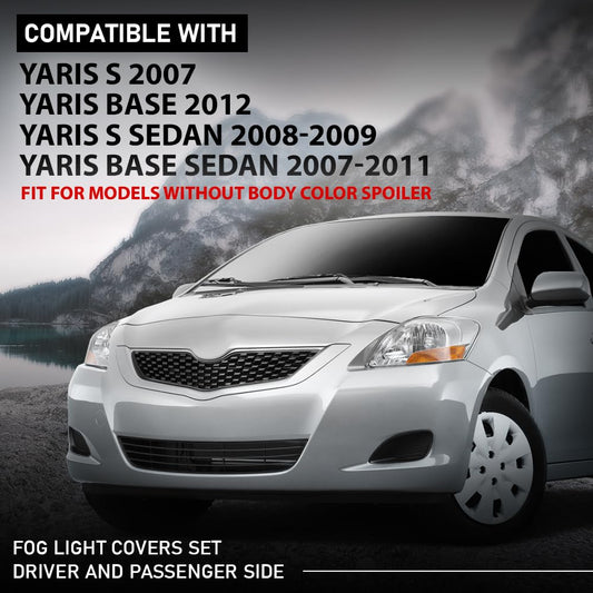 G-PLUS Fog Light Covers Set Driver and Passenger Side Compatible with Toyota Yaris Base 2012,Fit Toyota Yaris Base Sedan 2007-2011,Fit Toyota Yaris S 2007,Fit Toyota Yaris S Sedan 2008-2009