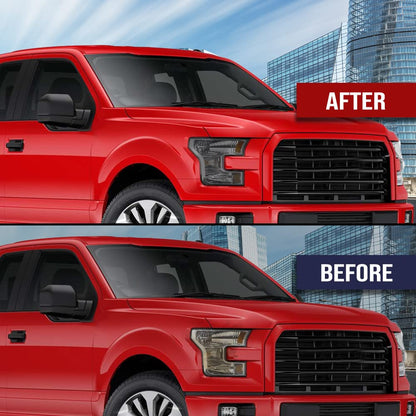 G-PLUS Headlights Headlamps Cover Left+Right Smoke Compatible with 2015-2017 Ford F150 FO2502335, FO2503335, FO2502344