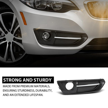G-PLUS Front Passenger Right Side Fog Light Cover Trim Driving Lamp Compatible with BMW 230i xDrive Base 2017-2021 For Sport Line Models Without M Sport Package 51117343732, BM1039163 Black