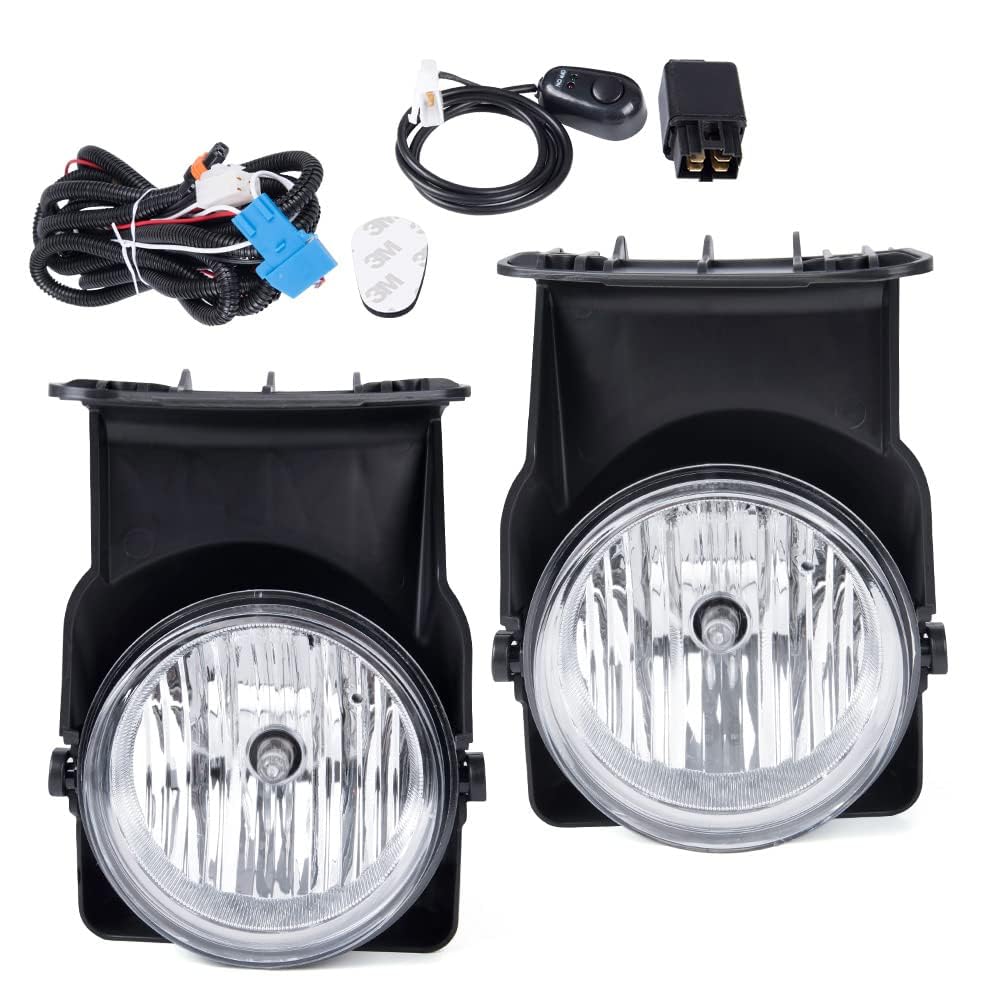 G-PLUS Bumper Fog Lights Pair Compatible With GMC Sierra 1500 2500 3500 2003-2006 Pickup Lamps Left and Right Clear