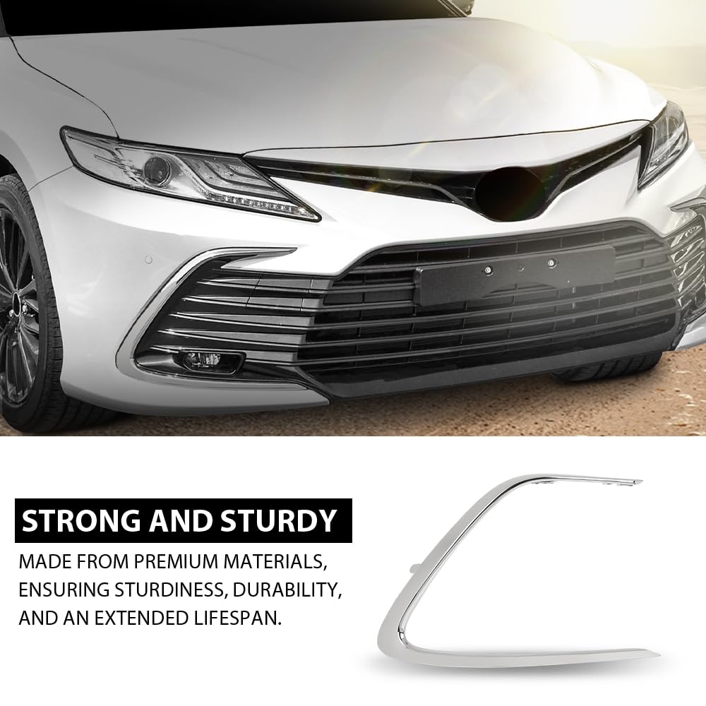 G-PLUS Front Right Bumper Grille Grill Strip Trim, Compatible with Toyota Camry LE XLE 2021-2023, Passenger Side, 5271206120