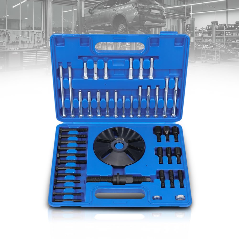 G-PLUS Harmonic Balancer Puller Removal & Install Tool Set Flywheel Crankshaft Kit 45 Steel Black
