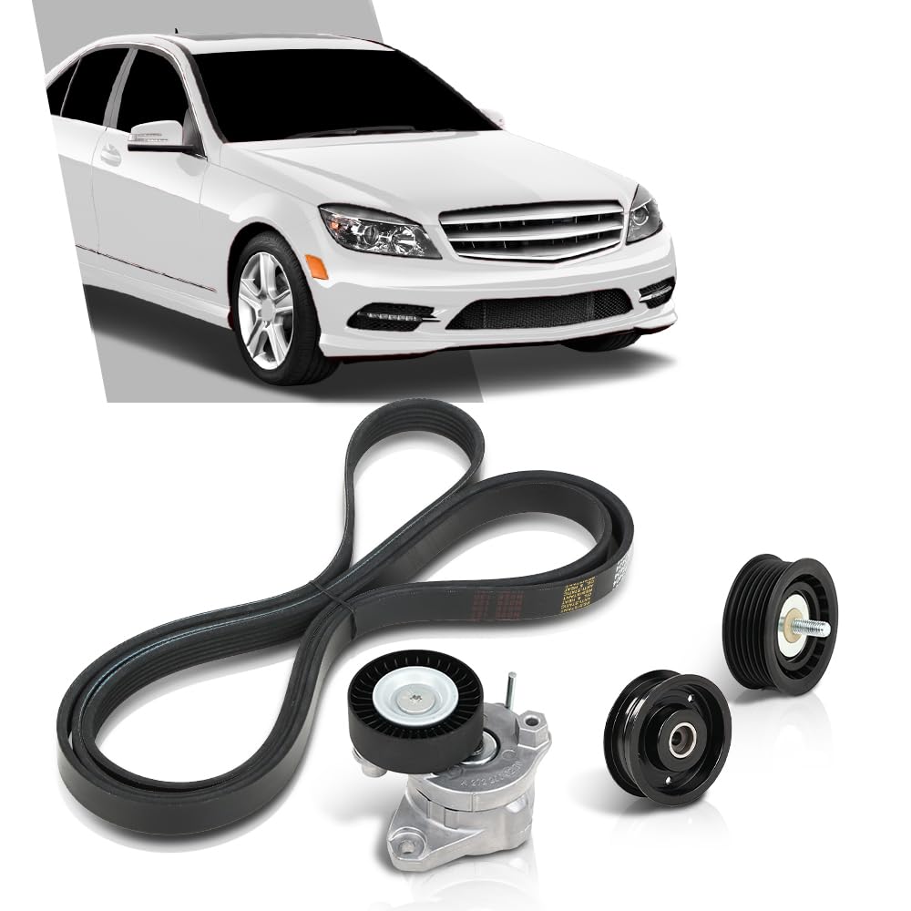 G-PLUS Engine Drive Belt Tensioner & Idler Pulley Serpentine Kit Compatible with Benz GL450 GLK350 ML350 S550 SL550 SLK350 2722021419, 6PK2404, 2722000270, 2722021019