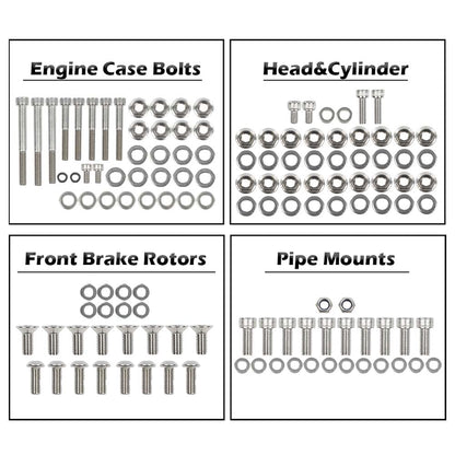 G-PLUS ATV Bolt Screw Kit Set 378 Piece Compatible with Yamaha Banshee 350 YFZ350 1987-2006 Polished Stainless Silver Color Iron