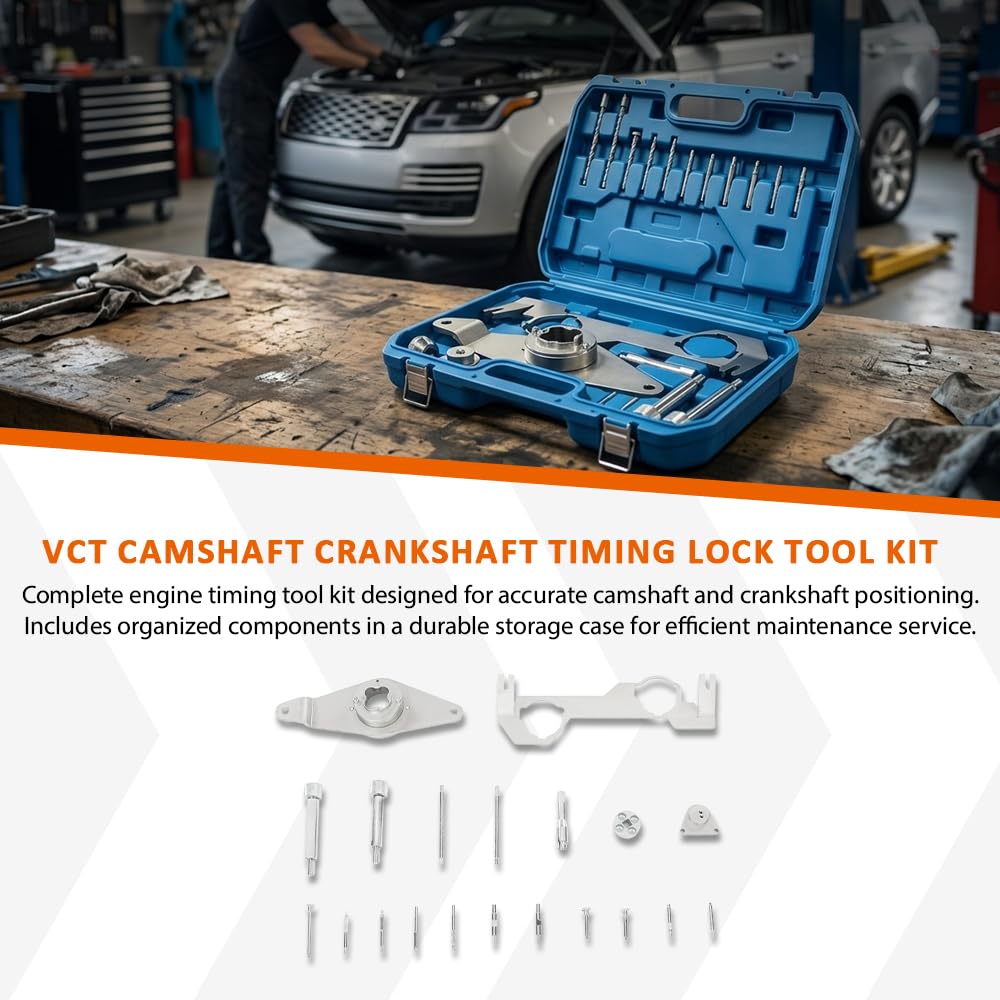 G-PLUS Vct Camshaft Crankshaft Locking Timing Tool Kit Compatible with Land Rover Range Rover/Discovery/Defender 3.0T 2021+ JLR-303-1639, JLR-303-1656 45 Steel Silver
