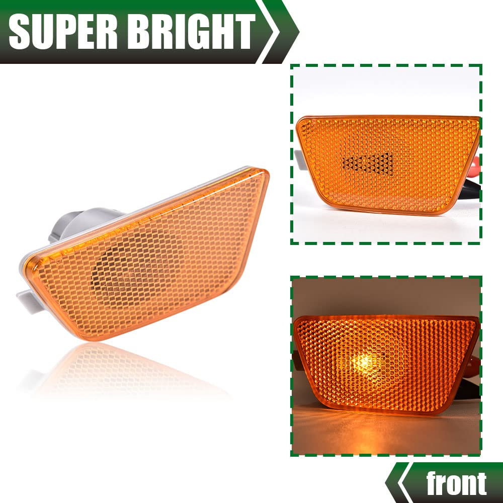 G-PLUS Front Bumper Mounted Side Marker Light Assembly Compatible With 2014-2015 Cruze Diesel/2016 Cruze Limited/2011-2015 Cruze (Driver & Passenger Side)