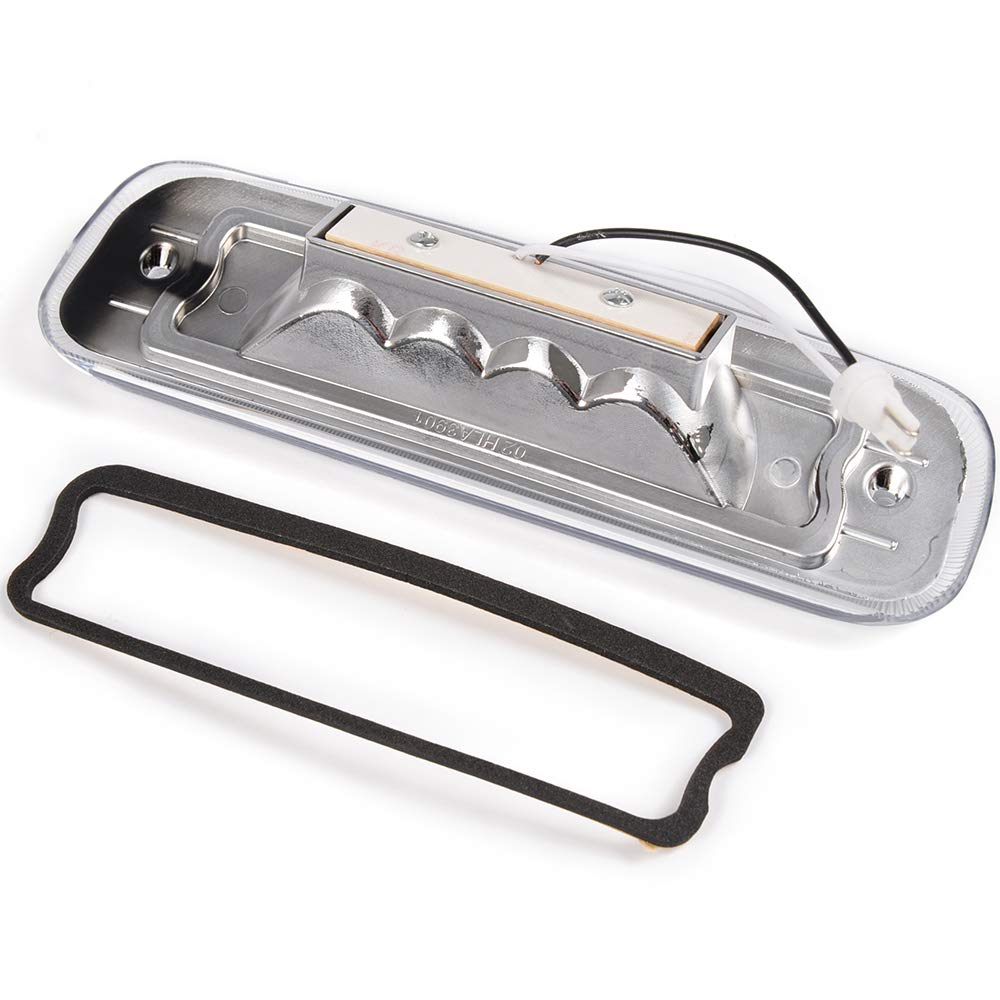 G-PLUS LED Third 3rd Brake Cargo Light Compatible With 1997-2001 Cherokee, Rear Roof Center High Mount Stop Tail Light Replacement (Chrome Housing Clear lens)
