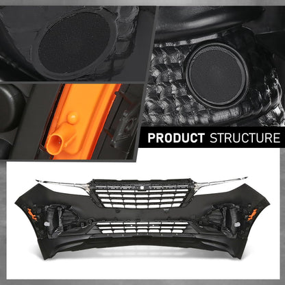 G-PLUS Front Upper + Lower Bumper Cover + Grills + Skid Plate + Fog Light + Tow Hook Compatible with Chevy Equinox 2022 2023 Front Bumper Cover Kit Grilles, Black