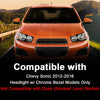 G-PLUS Headlight Assembly Compatible with Chevy Sonic 2012 2013 2014 2015 2016 Front Halogen Headlamp Passenger Right Side Clear Lens Black Housing Amber Reflector Bumper Headlamps,faros delanteros