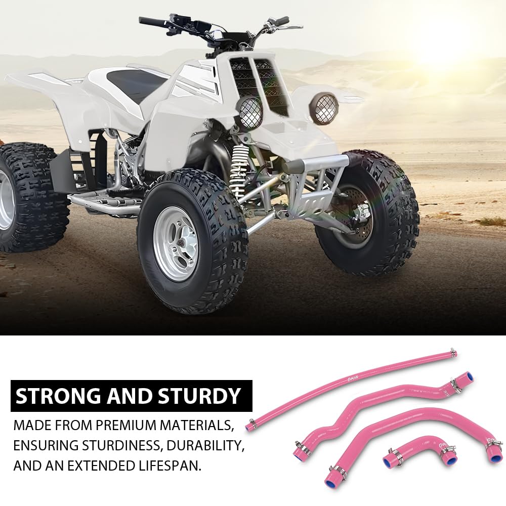 G-PLUS Silicone Radiator Hose Kit Compatible with Yamaha Banshee 350 YFZ350 1987-2006 Pink