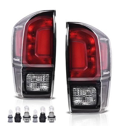 G-PLUS Rear Tail Lights Assembly Compatible with Toyota Tacoma 2016-2023, Dark Red Rear Brake Lamps Left Driver and Right Passenger TO2800201 TO2801201,Luces Traseras