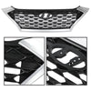 G-PLUS Front Upper Bumper Grille Chrome Gray & Black w/Black accents Compatible with Hyundai Tucson 2019 2020 2021 (For Models without Front Camera) HY1200225 86350D3500 86350-D3500