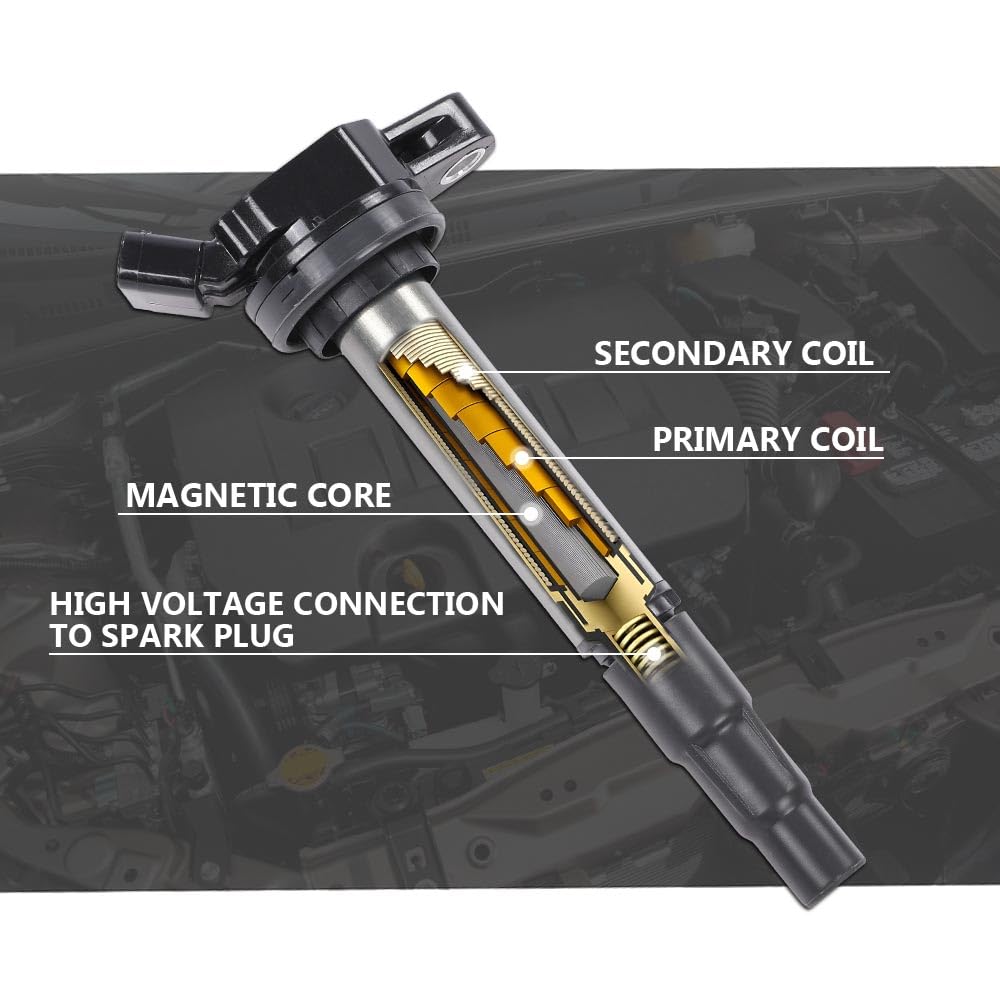 G-PLUS 4Pcs Ignition Coils 90919-02258 Denso Fit Toyota Corolla 2009-2019/Matrix 2009-2014 /Prius 2010-2015,Fit Scion XD 2008-2014,Fit Pontiac Vibe 2009-2010,Fit Lexus CT200H 2011-2016