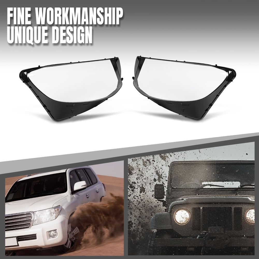 G-PLUS Headlight Lens Cover Compatible with Benz GLC Class W253 2016 2017 2018 2019 Left & Right 2539061501, 2539061601 Front Headlamp Lens Cover Clear