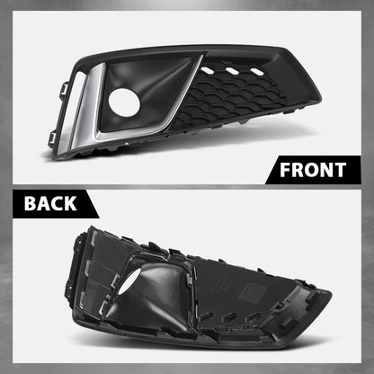 G-PLUS Pair Fog Light Cover, Compatible with Audi A4 S-Line / A4 Quattro / S4 2019, Bumper Grille Bezel, LH Driver & RH Passenger 2PCS, 8WD807681J, 8WD807682J