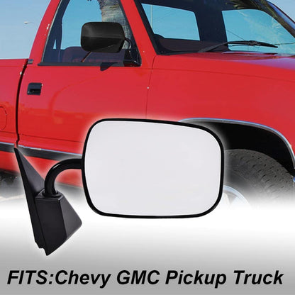 G-PLUS Manual Side View Mirrors Replacement For 1988-2000 Chevy GMC C1500 C2500 C3500 K1500 K2500 K3500 Pickup Truck Pedestal Style Paint to Match Driver & Passenger Side Mirror Set Black