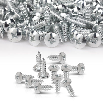G-PLUS License Plate Screws Self Tapping Pan Head Compatible with Most Vehicles (100 Pkg)